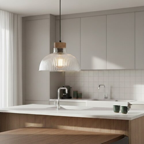  Visilica na sajli PIA 1xE27/60W/230V, prečnik 30 cm, hrast Slike