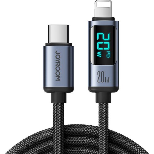 Joyroom Kabel za iPhone z LED Lightning zaslonom - USB-C 2.4A 1.2m črn, (21090884) Cene