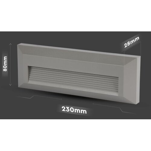  LED spolja&amp;scaron;nje svetlo za stepeni&amp;scaron;te LED/3W/230V IP65 3000K siva Slike