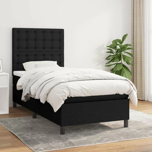 Box spring postelja z vzmetnico črna 80x200 cm blago, (20893220)