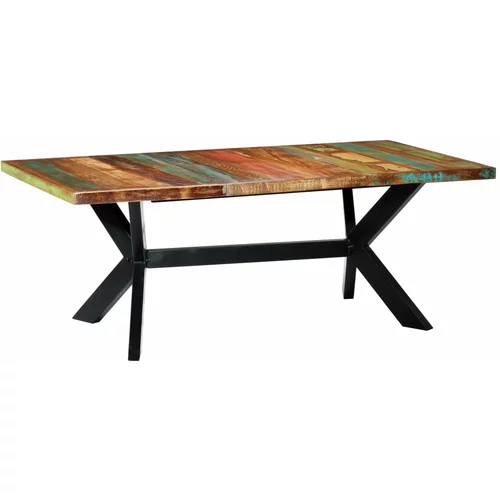  Blagovaonski stol od masivnog obnovljenog drva 200x100x75 cm