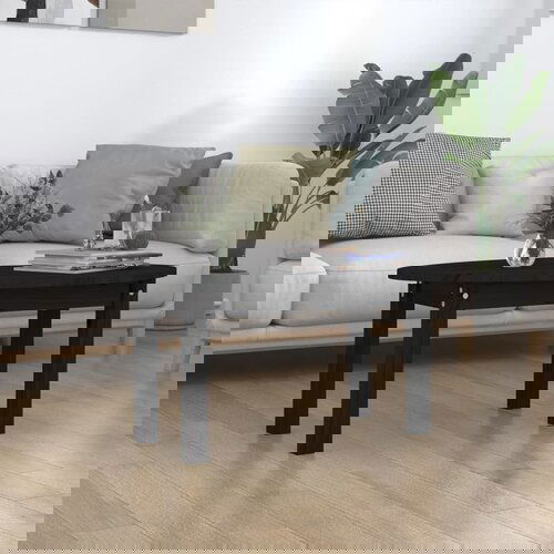 VidaXL Stolić za kavu crni 80 x 40 x 35 cm od masivne borovine Slike