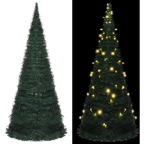 vidaXL Zložljiva umetna novoletna jelka iz traku LED zelena 210 cm Cene