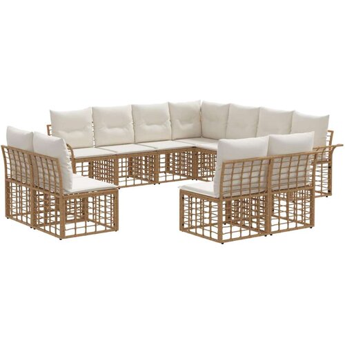  Set vanjskih sofa 11 pcs Prirodna i krema bijela Poliester Cijene