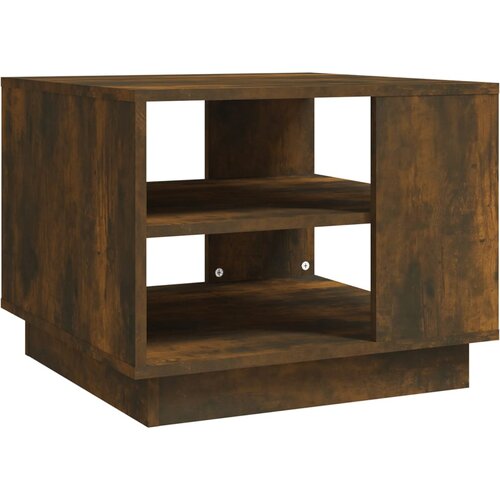 Maison Chic Klubska mizica - kavna mizica - Nizka mizica dimljeni hrast 55x55x43 cm iverna plo&amp;scaron;ča, (21753888) Slike