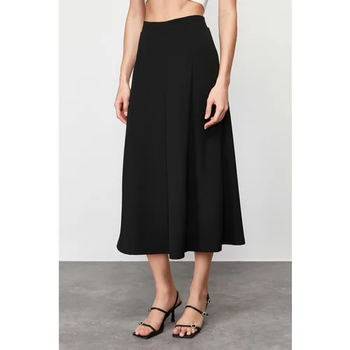 Trendyol Black Flared Stretch Knitted Skirt
