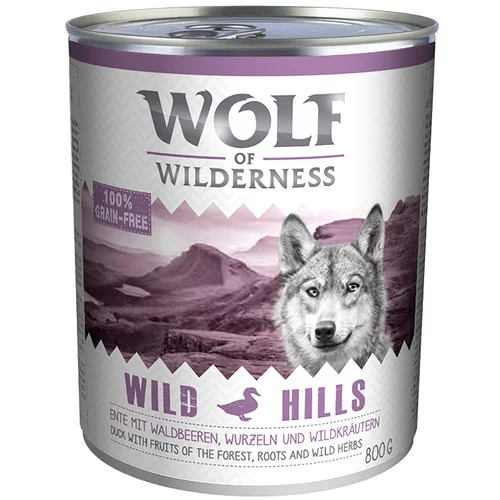 Wolf of Wilderness Varčno pakiranje Adult 24 x 800 g - Wild Hills - raca