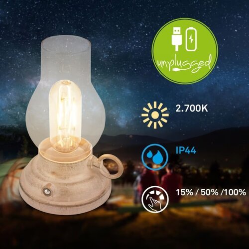 BRILO LED prigu&amp;scaron;iva spolja&amp;scaron;nja punjiva stona lampa KANEA LED/1,5W/5V IP44 1200 mAh bež Slike