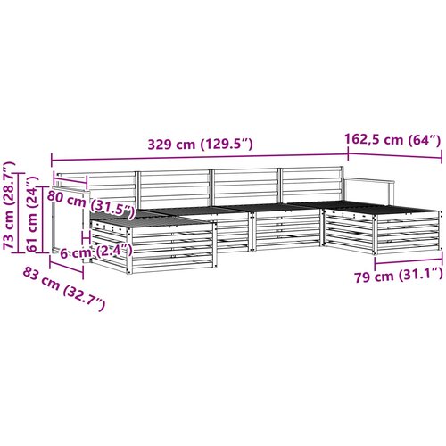  Setovi sofa 6 pcs Čvrsto drvo akacije Slike