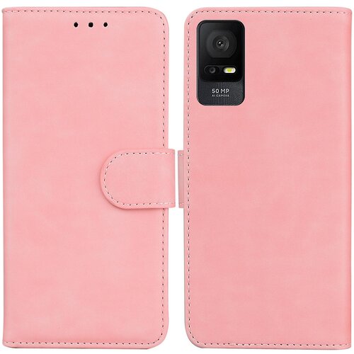INORCO Enobarvna torbica za telefon TCL 408 PU usnjena denarnica s preklopnim stojalom, odporna na udarce, (22035582) Slike
