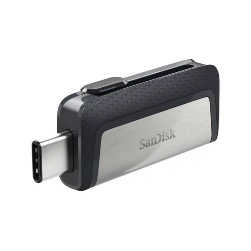 Sandisk USB C & USB DISK 128GB ULTRA DUAL, 3.1/3.0, srebrno-črn, drsni priključek SDDDC2-128G-G46