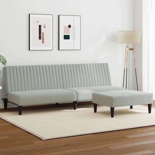  2-dijelni set sofa svjetlosivi baršunasti Cijene