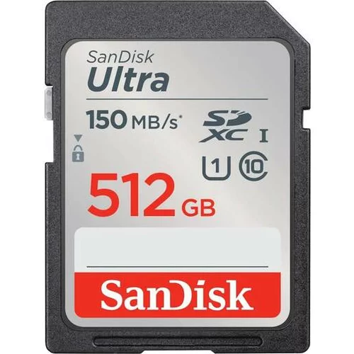 San Disk SDXC 512GB Ultra, 150MB/s, C10, U1 SDSDUNC-512G-GN6IN