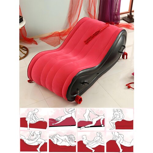 Magic Pillow Čarobni jastuk - Seks krevet na napuhavanje - s lisicama - veliki (crveni) Slike