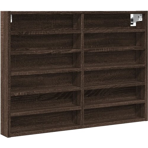  Vitrina boja smeđeg hrasta 80x8,5x58 cm od konstruiranog drva Slike