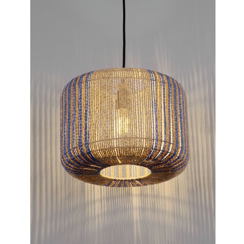 Nova Luce Modra/v naravni barvi viseča svetilka iz vrvi &amp;oslash; 33 cm Abby &amp;ndash; Slike