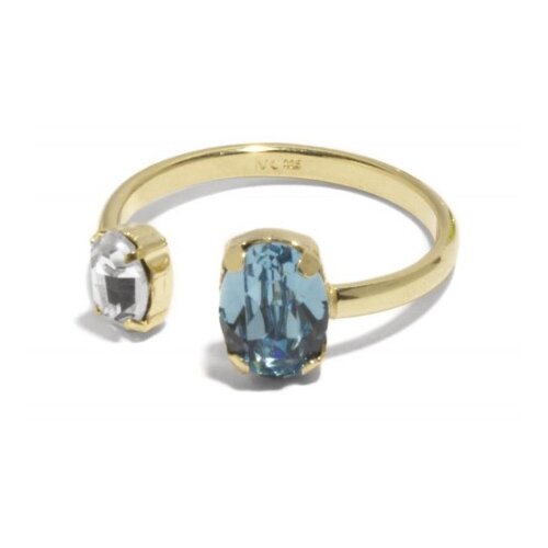 Victoria Cruz gemma aquamarine gold prsten sa swarovski kristalima ( a4510-10da ) Slike