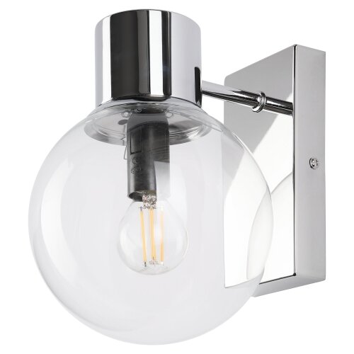  Zidna lampa SFERIO 1xE14/5W/230V, sjajni hrom/prozirno staklo Slike