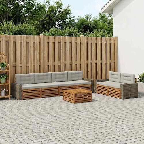  Set vanjskih sofa 7 kom. Prirodna i svjetlosiva Poliester Cene