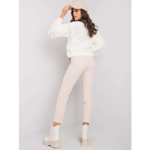 Fashion Hunters Beige trousers with a chain Cene
