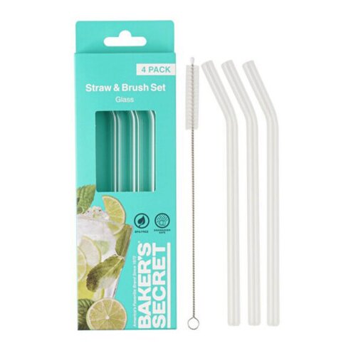 BAKERS SECRET Slamke staklene prozirne 3kom i četkica BS40717 Slike