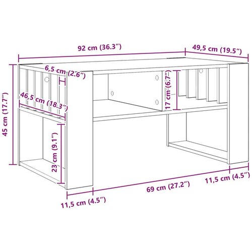  Stolić za kavu Staro drvo 92 x 49 5 x 45 cm Konstruirano drvo Slike