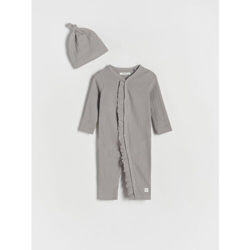Reserved Babies` jumpsuit & cap - siva Cene