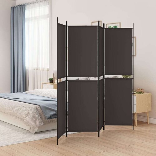  Paravan 4-delni rjav 200x200 cm blago, (5000300946) Cene