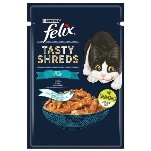 Purina Felix sos Tasty Shreds - Tuna 80g Slike