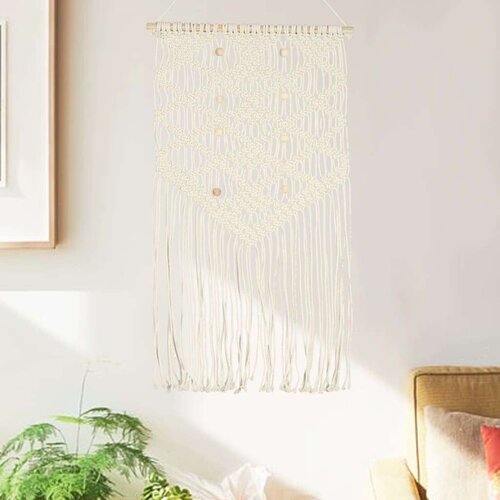  Zidna vje&scaron;alica s makrameom 40 x 80 cm pamučna Cijene