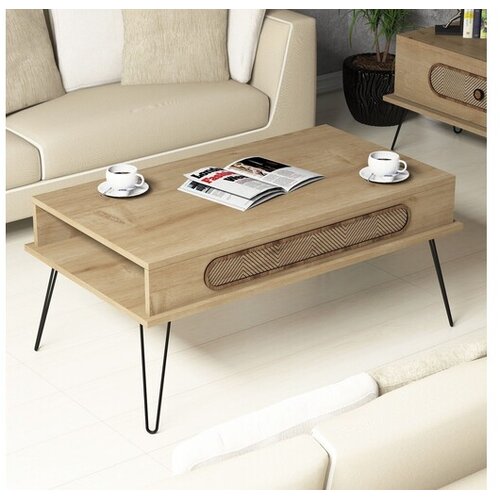 Hanah home Ekol Klub sto, 105x45.8x56cm, Krem-crna Cene