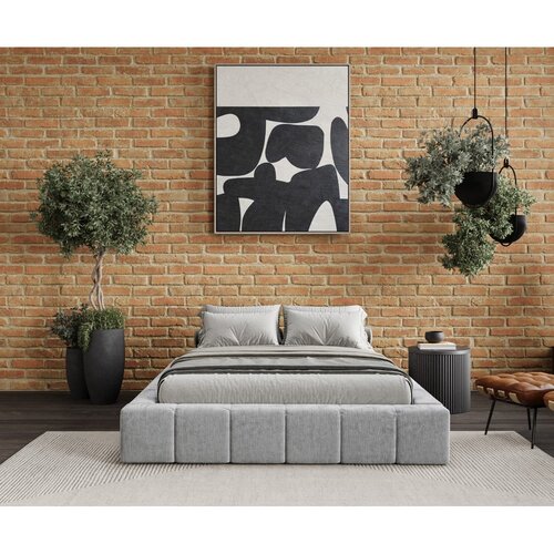 Maison de R&amp;ecirc;ve Svetlo siva oblazinjena zakonska postelja s prostorom za shranjevanje z letvenim dnom 160x200 cm Aruba L &amp;ndash; Slike