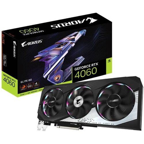 Gigabyte grafična kartica Aorus GeForce RTX 4060 ELITE 8G, 8 Slike
