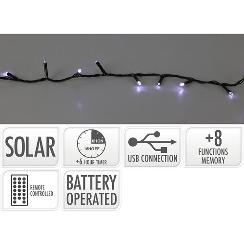  LED vijenac Lifetime Hladno bijela 10 m Solarno Slike