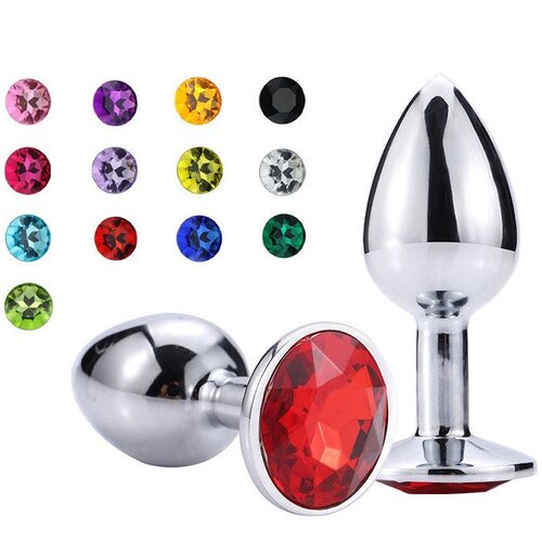 Adam i Eva Metalni analni butt plug sa kristalom - set u veličinama S/M/L Cene