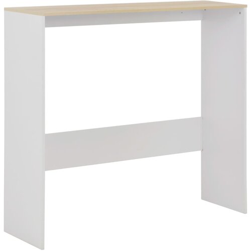  Barski stol s 2 stolne ploče bijelo i boja hrasta 130x40x120 cm Slike