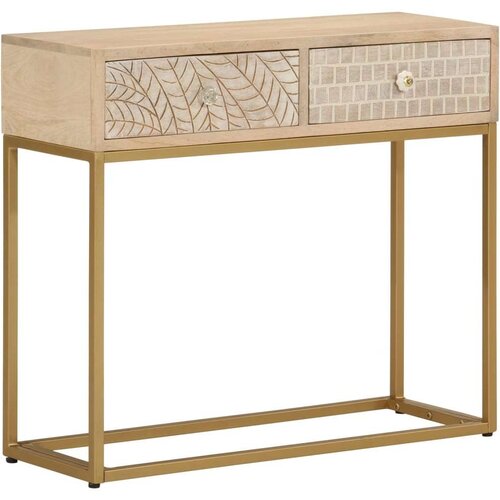  Konzolni stol 90 x 30 x 76 cm od masivnog drva manga i željeza - 90 x 30 x 76 cm 1 s 2 ladice 1 Cijene