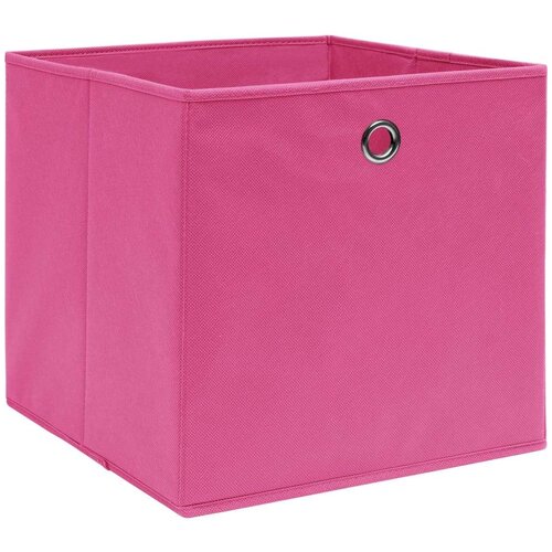 VidaXL Kutije za pohranu od netkane tkanine 4 kom 28 x 28 x 28 cm roze Slike