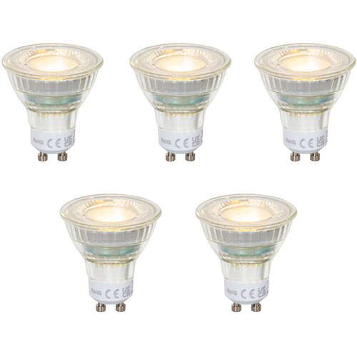 LUEDD Komplet 5 prozornih LED žarnic GU10 50 mm 2,5 W 450 lm 2700 K Slike