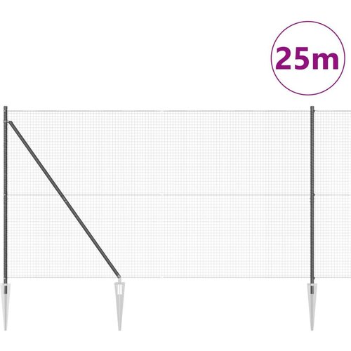 vidaXL varjena žičnata ograja s 13 klini siva 1.5x25 m jeklo Cene