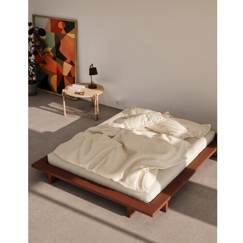 Karup Design Bračni krevet od masivnog bora bez uzglavlja s podnicom 140x200 cm boje terakote Japan &amp;ndash; Slike