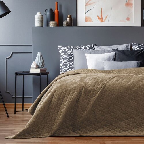 AmeliaHome Svetlo rjavo pre&amp;scaron;ito pregrinjalo 170x210 cm Laila &amp;ndash; Slike