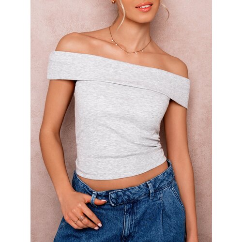Edoti Women's ribbed crop top with open shoulders SL Cijene