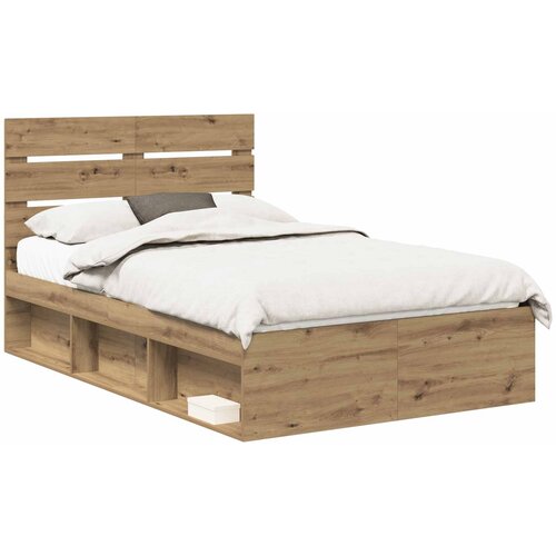 vidaXL konstrukcija postelje oreh 120 x 200 cm masivno borovo les, (5000102926) Cene