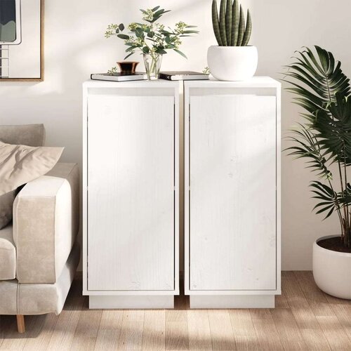  Komoda 2 kosa bela 31,5x34x75 cm trdna borovina, (20656156) Slike