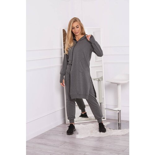 Kesi Set of sweatshirt with longer side made of graphite Cene