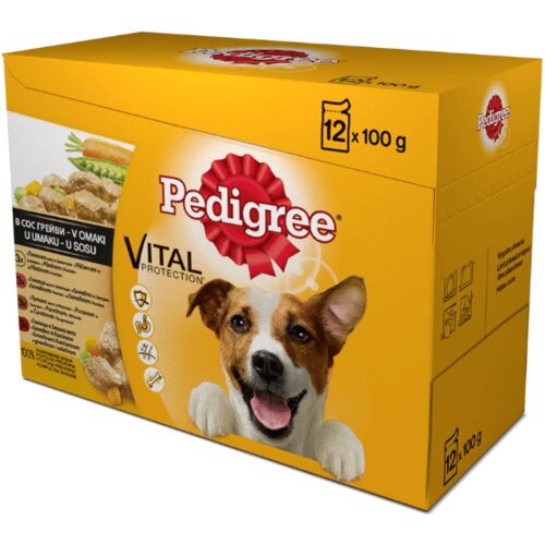 Pedigree Kesice Piletina, Govedina, Ćuretina i Jagnjetina u sosu 12x100 g - 48-kg Cene