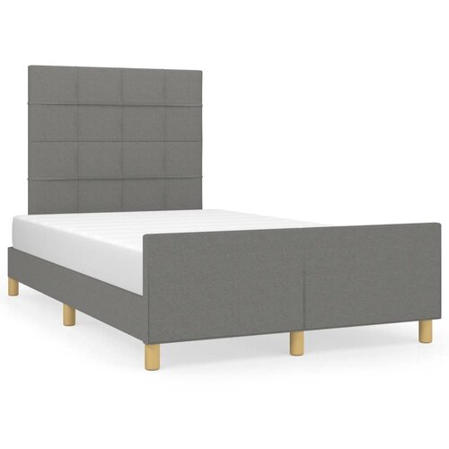 VidaXL Posteljni okvir z vzglavjem temno siv 120x190 cm tkanina Slike