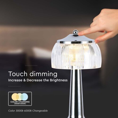  LED prigu&amp;scaron;iva stona lampa LED/1W/5V 3000-6000K 1800 mAh hrom Slike