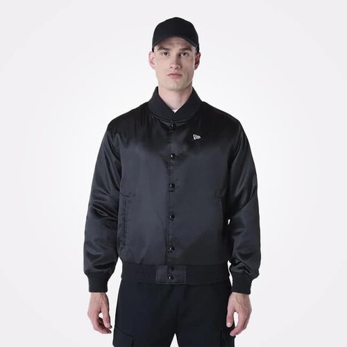 New Era mu&scaron;ka jakna essential black satin bomber jacket Cene